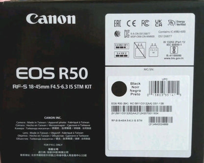 Canon EOS R50 Mirrorless Vlogging Camera with RF-S 18-45mm f/4.5-6.3 IS STM Lens Kit